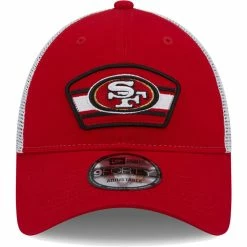 New Era Men's Scarlet/White San Francisco 49ers Logo Patch Trucker 9FORTY Snapback Hat -Fanatics DSCO1154096537 M9JC ALT2