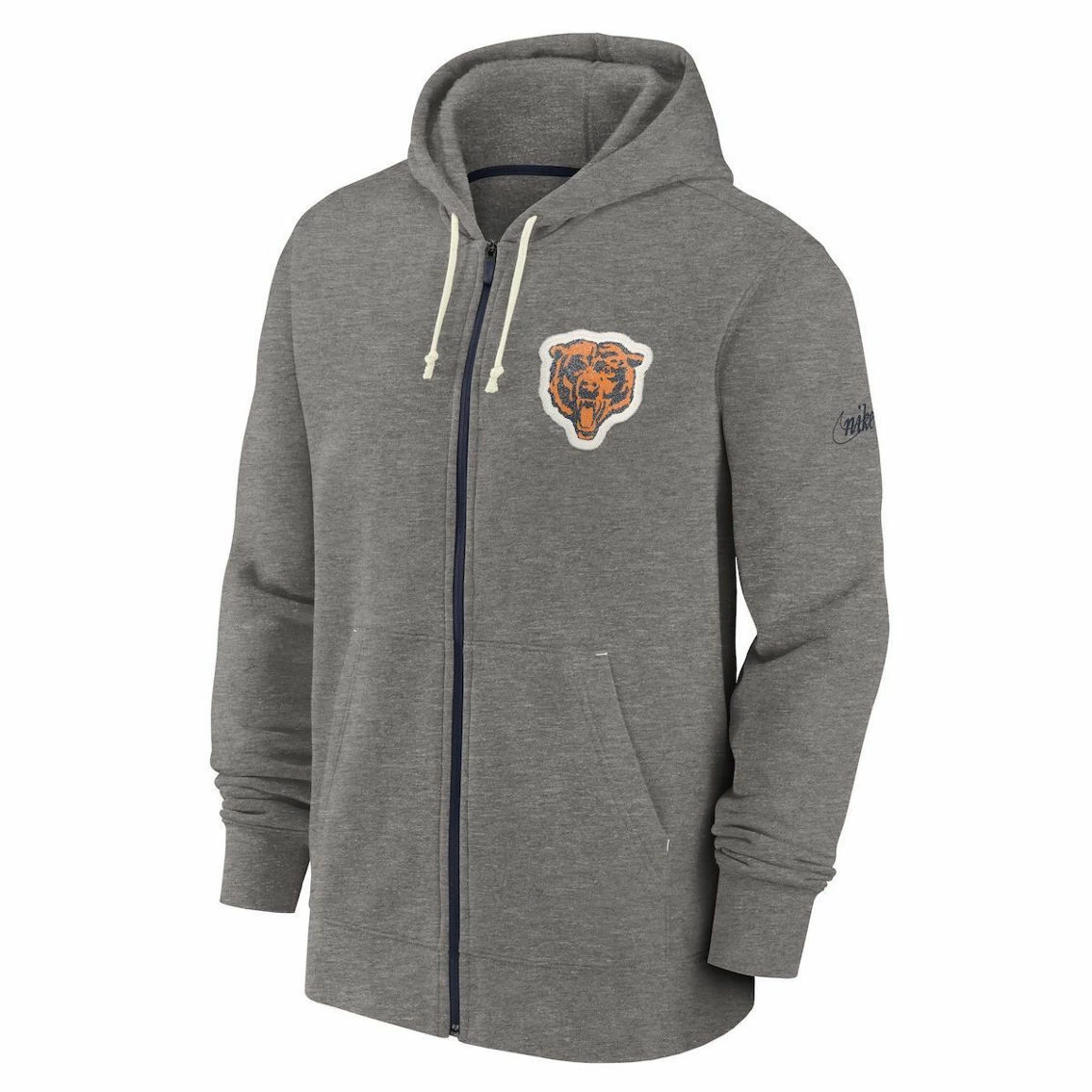 Nike Men's Heather Charcoal Chicago Bears Historic Lifestyle Full-Zip Hoodie 5 Nike Men's Heather Charcoal Chicago Bears Historic Lifestyle Full-Zip Hoodie - Image 3
