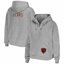 WEAR By Erin Andrews Women's Heather Gray Chicago Bears Plus Size Full-Zip Hoodie