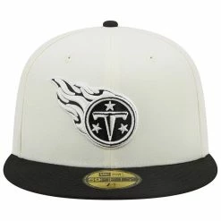 New Era Men's Cream/Black Tennessee Titans Chrome Collection 59FIFTY Fitted Hat -Fanatics DSCO1154119457 6662 ALT2