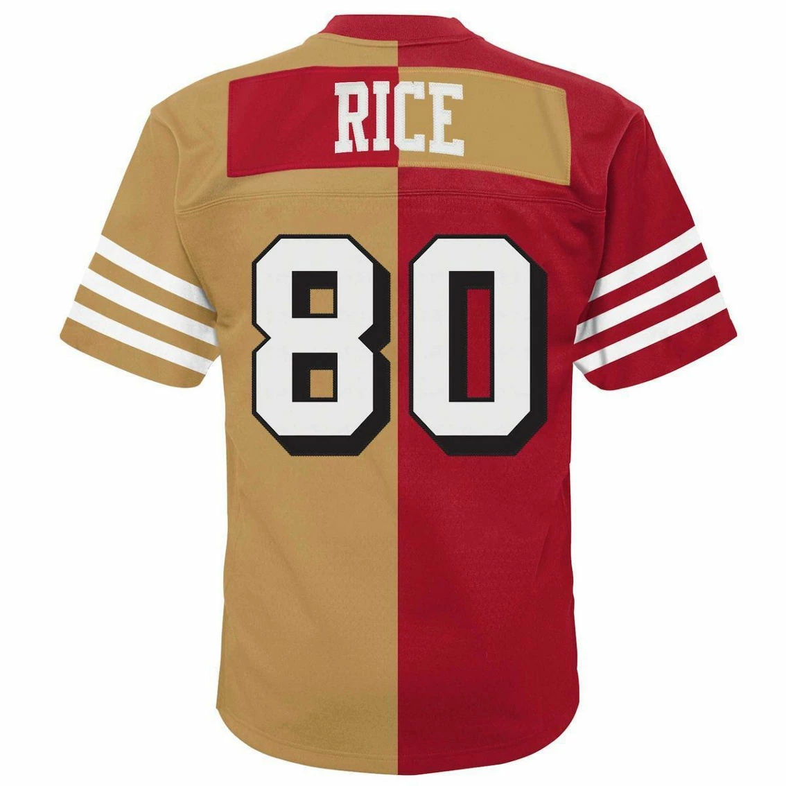 Mitchell & Ness Men's Jerry Rice Scarlet/Gold San Francisco 49ers Big & Tall Split Legacy Retired Player Replica Jersey 6 Mitchell & Ness Men's Jerry Rice Scarlet/Gold San Francisco 49ers Big & Tall Split Legacy Retired Player Replica Jersey - Image 4