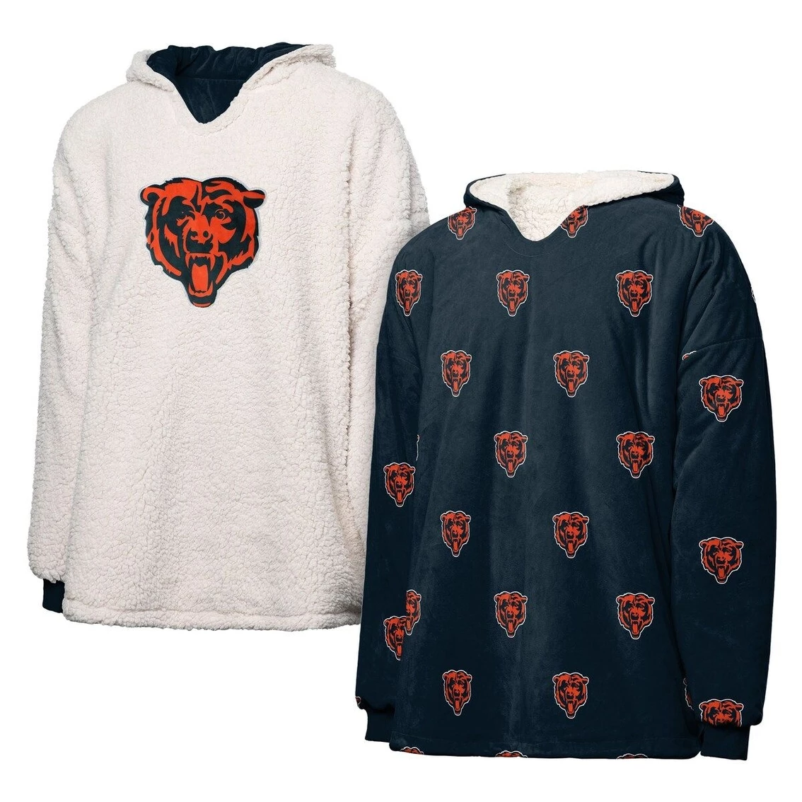 FOCO Chicago Bears Repeat Print Reversible Hoodeez 3 FOCO Chicago Bears Repeat Print Reversible Hoodeez