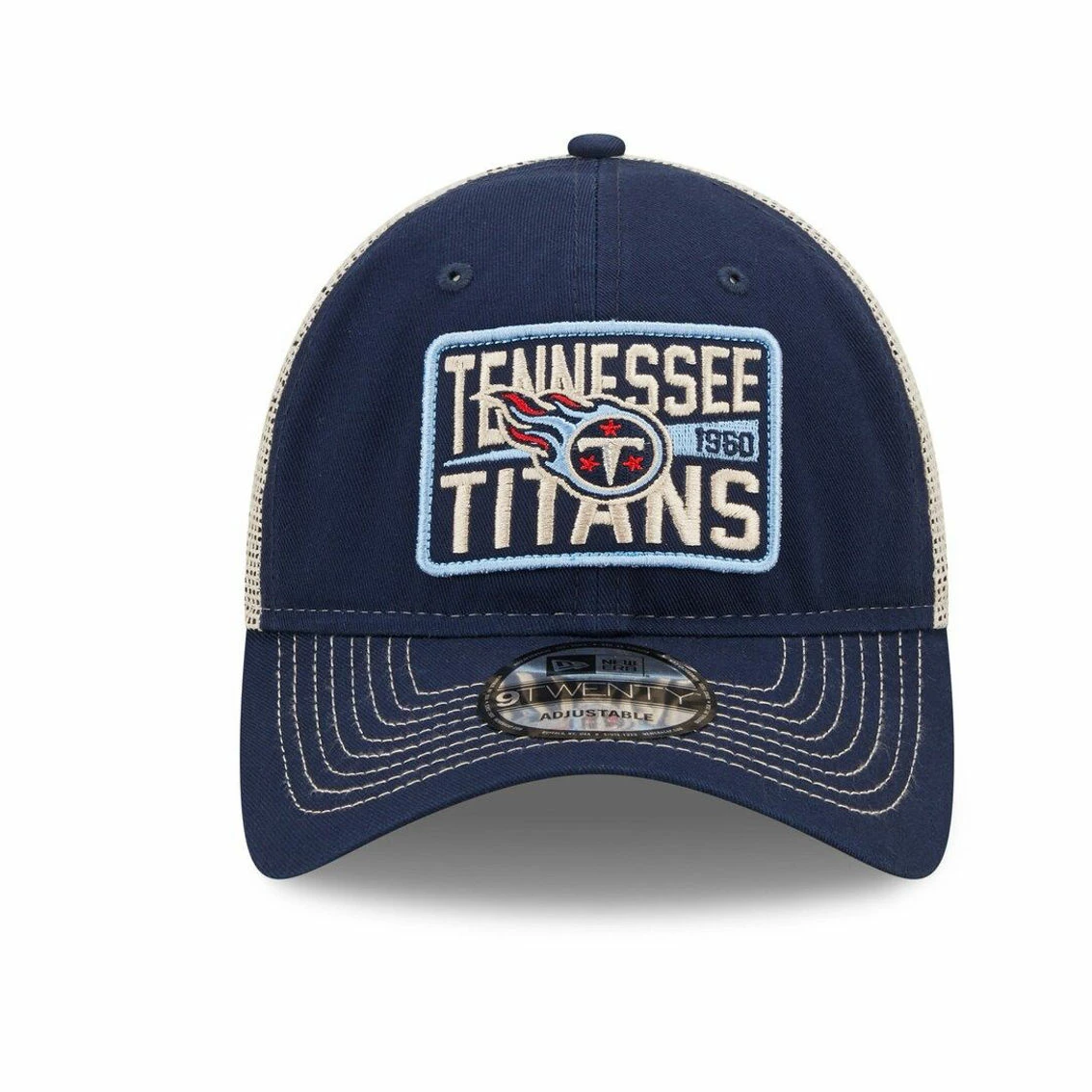 New Era Men's Navy/Natural Tennessee Titans Devoted Trucker 9TWENTY Snapback Hat 5 New Era Men's Navy/Natural Tennessee Titans Devoted Trucker 9TWENTY Snapback Hat - Image 3