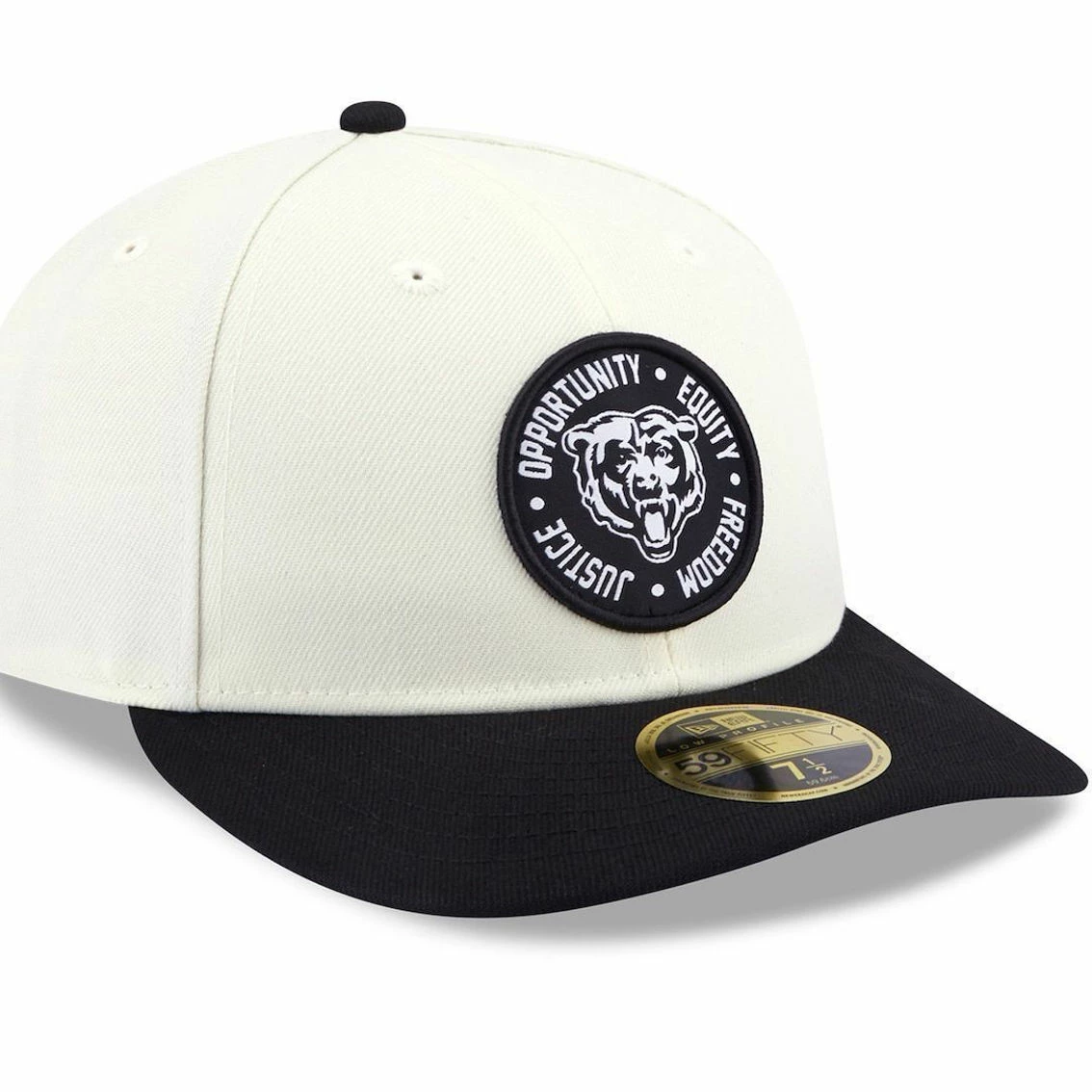 New Era Men's Cream/Black Chicago Bears 2022 Inspire Change 59FIFTY Low Fitted Hat 6 New Era Men's Cream/Black Chicago Bears 2022 Inspire Change 59FIFTY Low Fitted Hat - Image 4