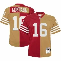 Mitchell & Ness Youth Joe Montana Scarlet/Gold San Francisco 49ers Split Legacy Jersey