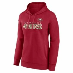 Fanatics Branded Women's Scarlet San Francisco 49ers Iconic Cotton Fleece Checklist Pullover Hoodie -Fanatics DSCO1154283682 2946 ALT2