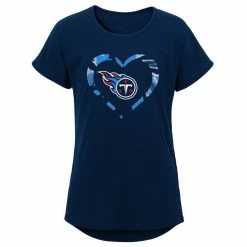 Outerstuff Girls Youth Navy Tennessee Titans Tie-Dye Heart T-Shirt
