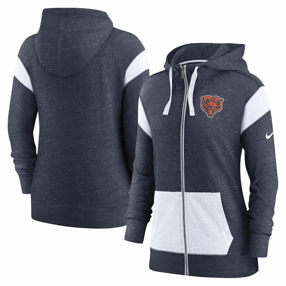 Nike Women's Navy/White Chicago Bears Monaco Full-Zip Hoodie 4 Nike Women's Navy/White Chicago Bears Monaco Full-Zip Hoodie - Image 2