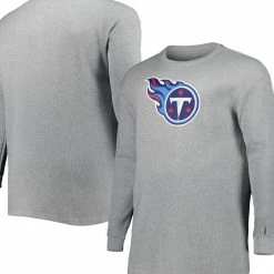 Profile Men's Heather Gray Tennessee Titans Big & Tall Waffle-Knit Thermal Long Sleeve T-Shirt