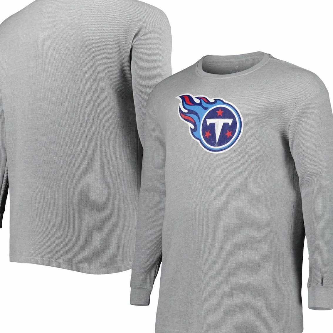 Profile Men's Heather Gray Tennessee Titans Big & Tall Waffle-Knit Thermal Long Sleeve T-Shirt 3 Profile Men's Heather Gray Tennessee Titans Big & Tall Waffle-Knit Thermal Long Sleeve T-Shirt