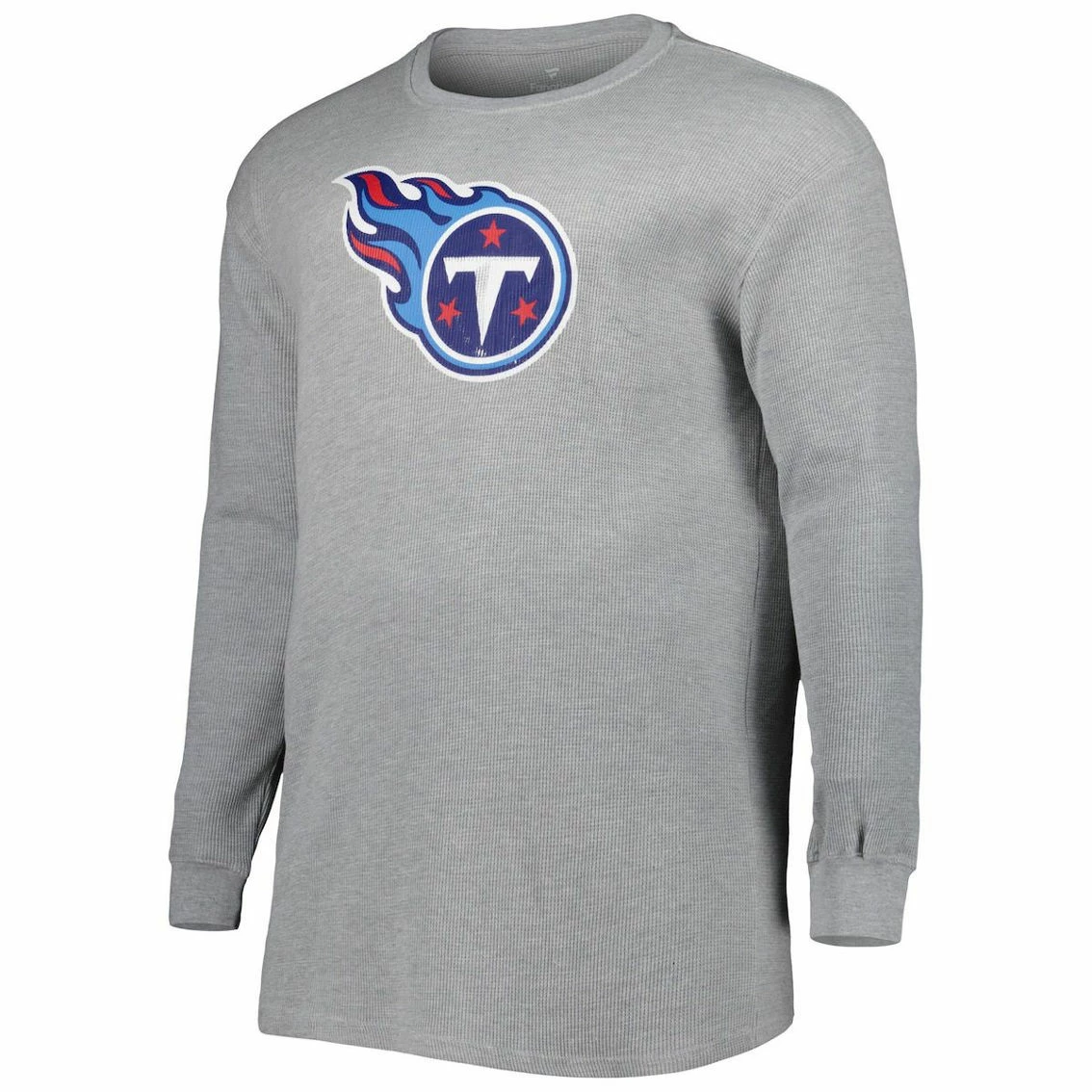 Profile Men's Heather Gray Tennessee Titans Big & Tall Waffle-Knit Thermal Long Sleeve T-Shirt 5 Profile Men's Heather Gray Tennessee Titans Big & Tall Waffle-Knit Thermal Long Sleeve T-Shirt - Image 3