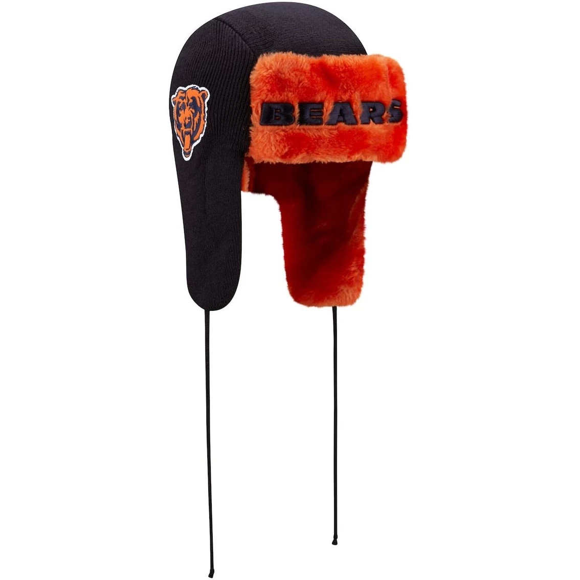 New Era Men's Navy Chicago Bears Helmet Head Logo Trapper Knit Hat 6 New Era Men's Navy Chicago Bears Helmet Head Logo Trapper Knit Hat - Image 4