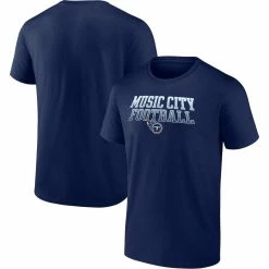 Fanatics Branded Men's Navy Tennessee Titans Music City Football Heavy Hitter T-Shirt