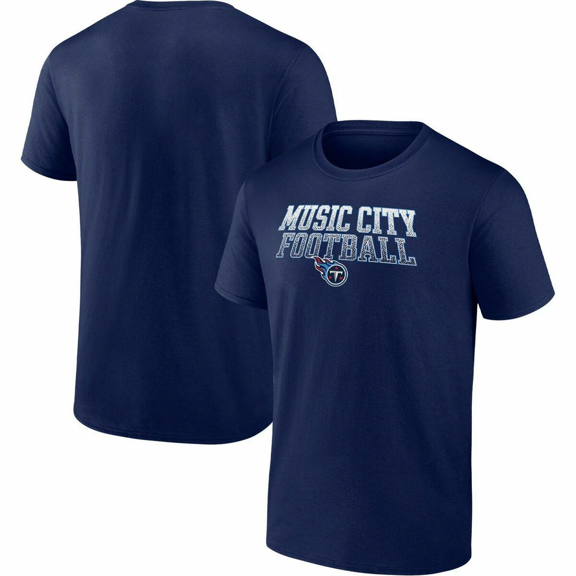 Fanatics Branded Men's Navy Tennessee Titans Music City Football Heavy Hitter T-Shirt 4 Fanatics Branded Men's Navy Tennessee Titans Music City Football Heavy Hitter T-Shirt - Image 2
