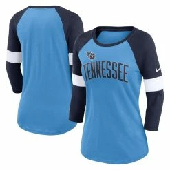 Nike Women's Tennessee Titans Light Blue/Heather Navy Football Pride Raglan 3/4-Sleeve T-Shirt 7 Nike Women's Tennessee Titans Light Blue/Heather Navy Football Pride Raglan 3/4-Sleeve T-Shirt -Fanatics DSCO1156536528 1191 ALT1