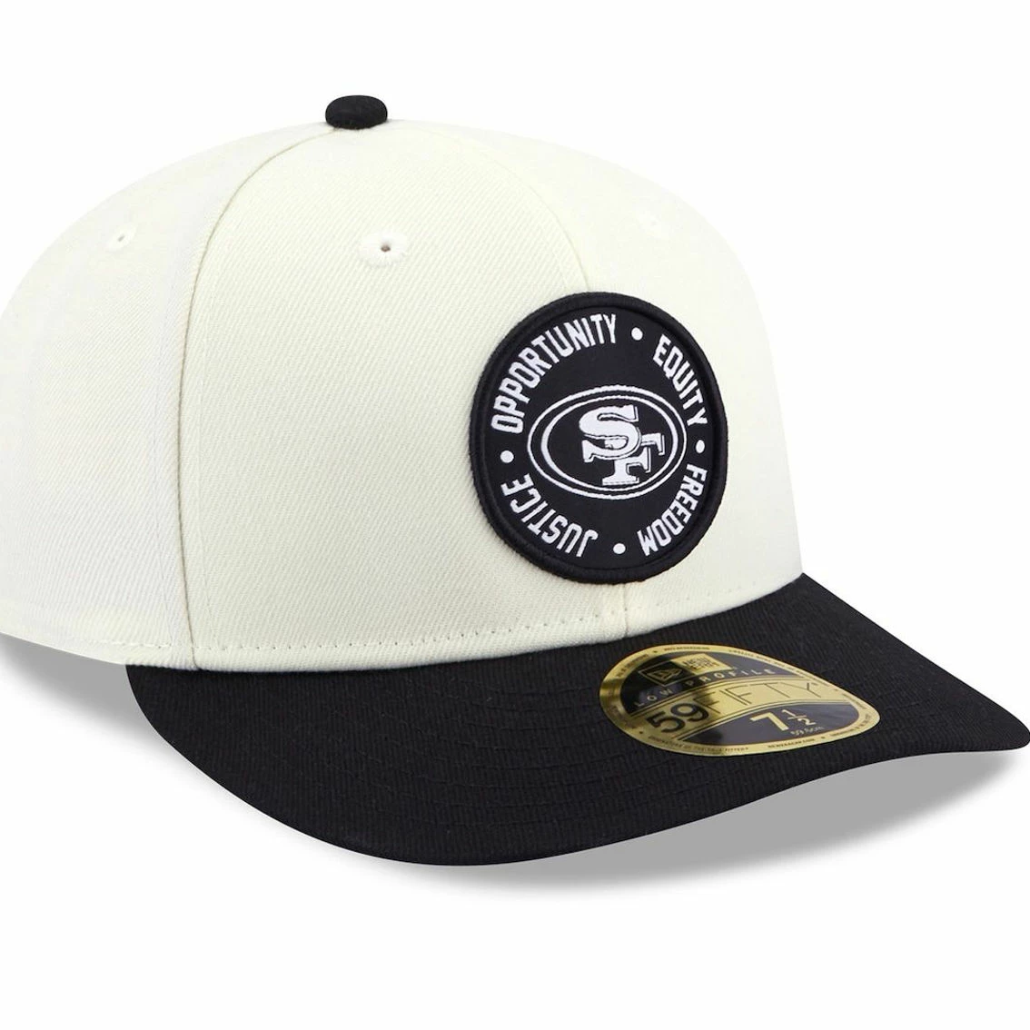 New Era Men's Cream/Black San Francisco 49ers 2022 Inspire Change 59FIFTY Low Fitted Hat 6 New Era Men's Cream/Black San Francisco 49ers 2022 Inspire Change 59FIFTY Low Fitted Hat - Image 4