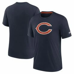 Nike Men's Navy Chicago Bears Rewind Playback Logo Tri-Blend T-Shirt