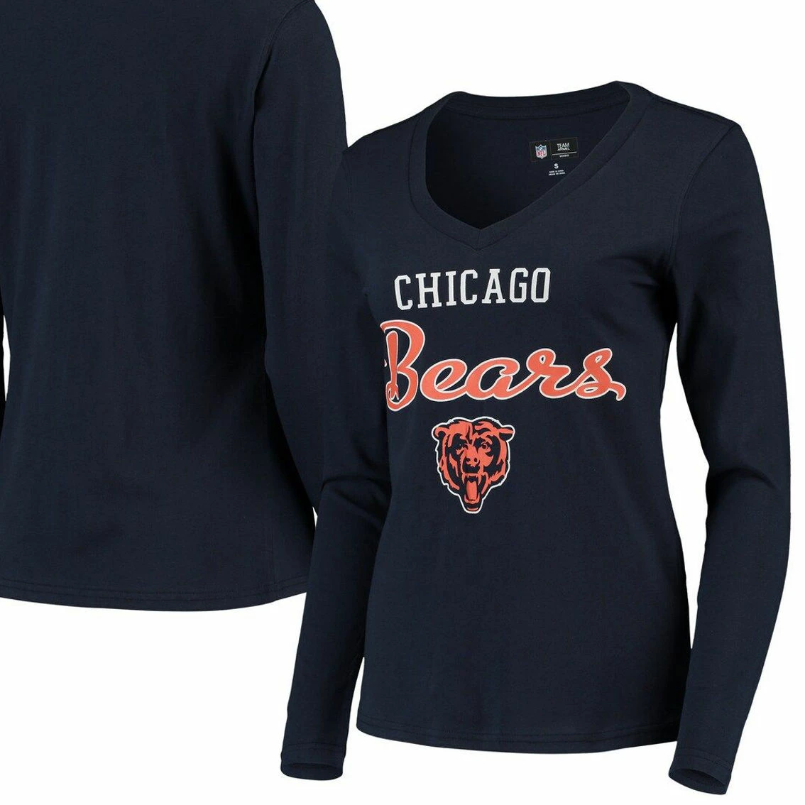 G-III 4Her By Carl Banks Women's Navy Chicago Bears Season Long Sleeve V-Neck T-Shirt 3 G-III 4Her By Carl Banks Women's Navy Chicago Bears Season Long Sleeve V-Neck T-Shirt