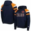 Starter Men's Navy Chicago Bears Draft Fleece Raglan Pullover Hoodie