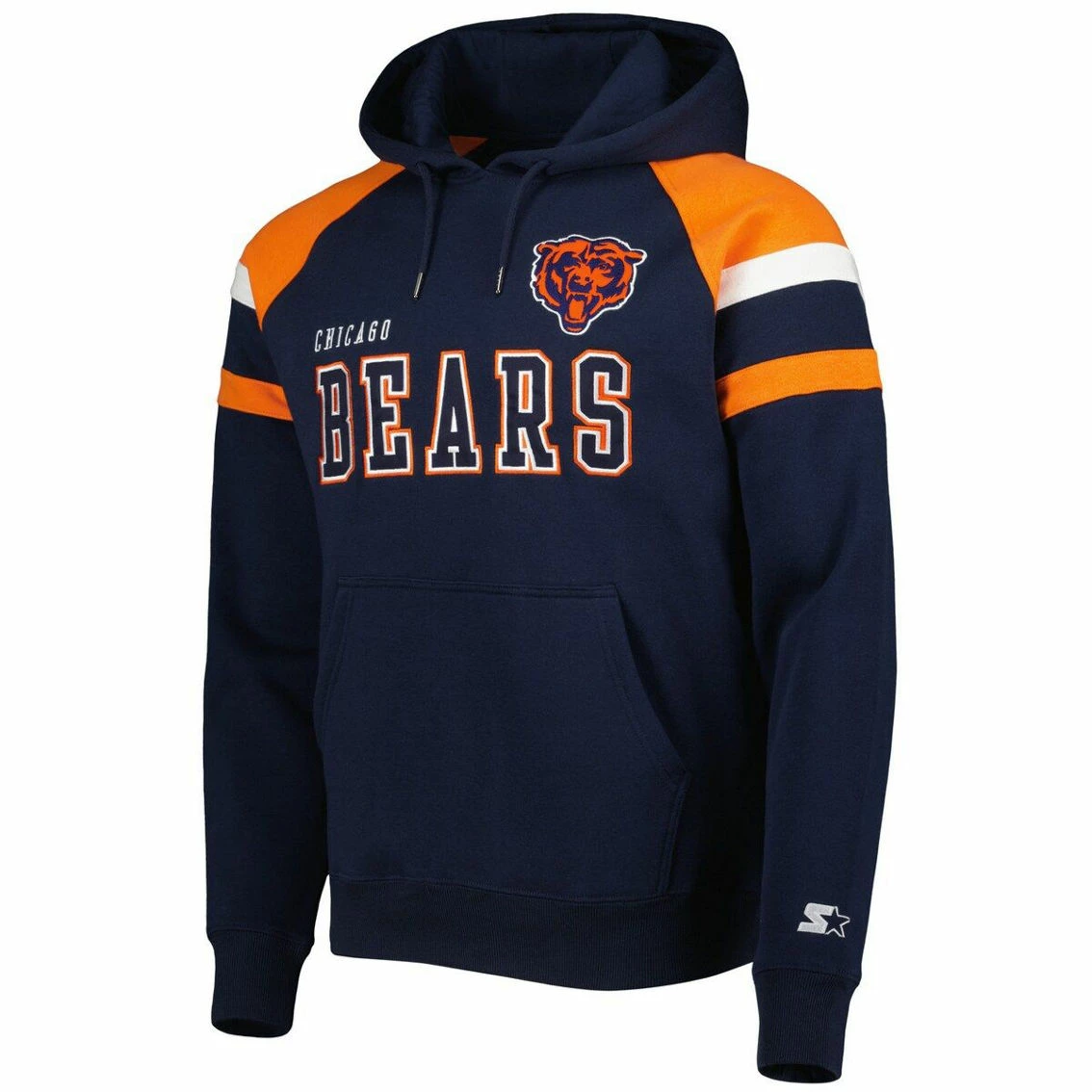 Starter Men's Navy Chicago Bears Draft Fleece Raglan Pullover Hoodie 5 Starter Men's Navy Chicago Bears Draft Fleece Raglan Pullover Hoodie - Image 3