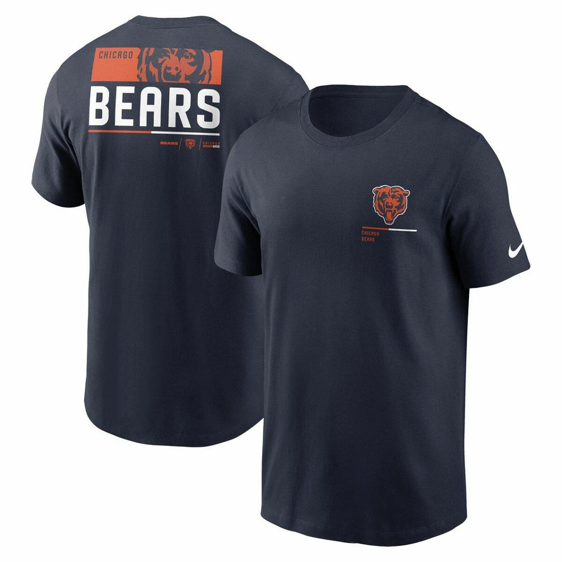 Men's Nike Navy Chicago Bears Team Incline T-Shirt 4 Men's Nike Navy Chicago Bears Team Incline T-Shirt - Image 2