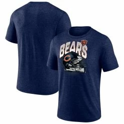 Fanatics Branded Men's Heathered Navy Chicago Bears End Around Tri-Blend T-Shirt