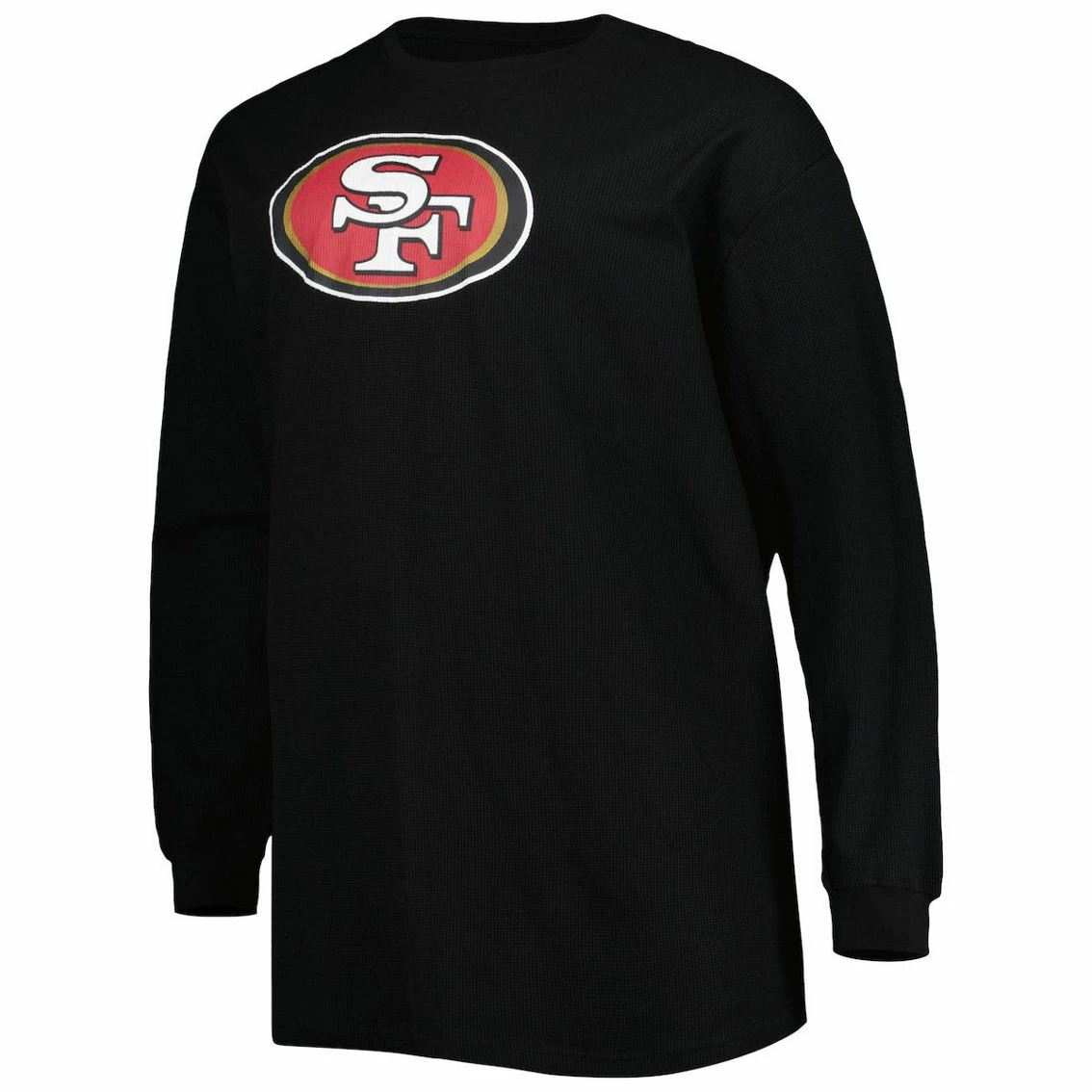 Profile Men's Black San Francisco 49ers Big & Tall Waffle-Knit Thermal Long Sleeve T-Shirt 5 Profile Men's Black San Francisco 49ers Big & Tall Waffle-Knit Thermal Long Sleeve T-Shirt - Image 3