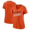 Nike Women's Orange Chicago Bears Slant Logo Tri-Blend V-Neck T-Shirt