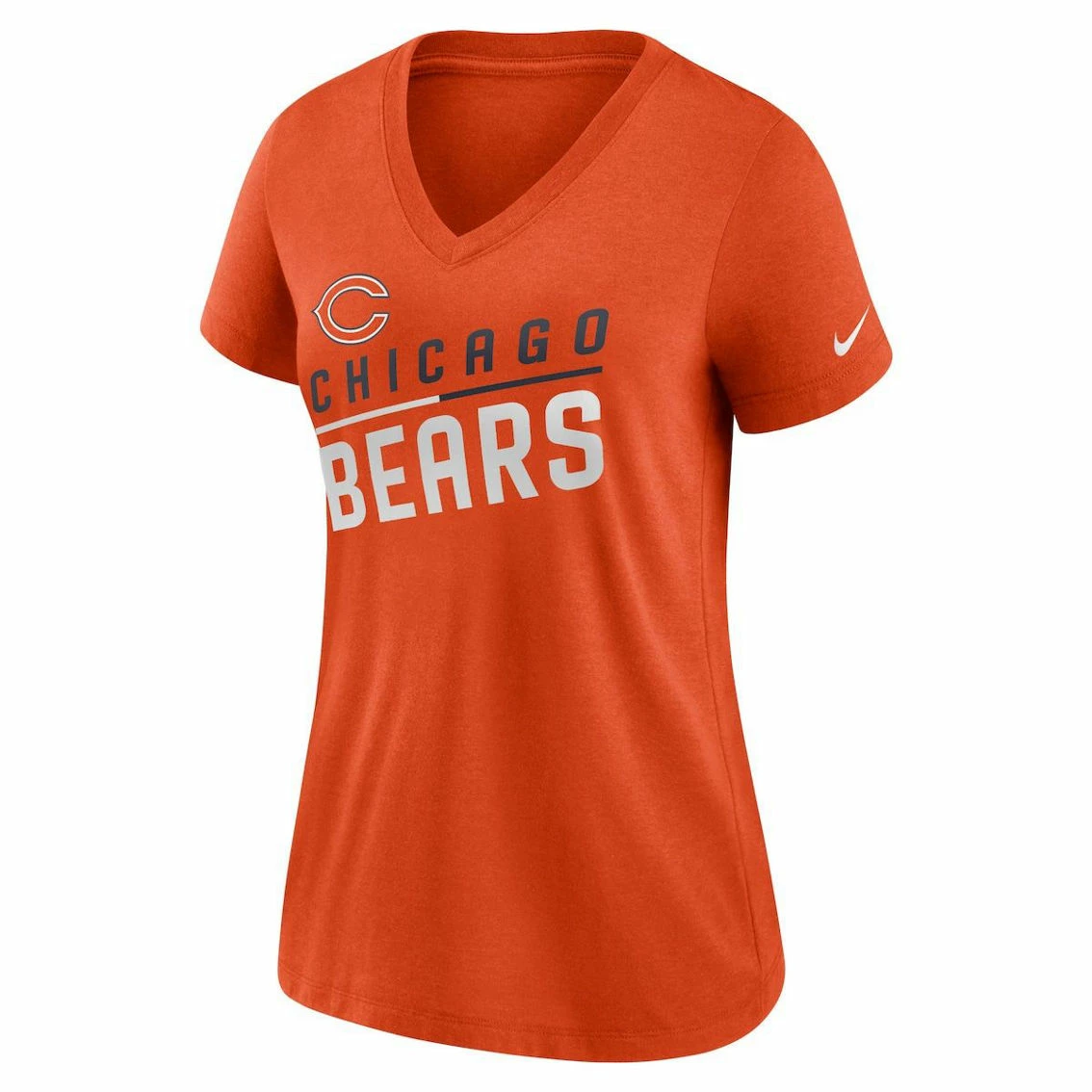 Nike Women's Orange Chicago Bears Slant Logo Tri-Blend V-Neck T-Shirt 5 Nike Women's Orange Chicago Bears Slant Logo Tri-Blend V-Neck T-Shirt - Image 3
