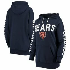 G-III 4Her By Carl Banks Women's Navy Chicago Bears Extra Point Pullover Hoodie