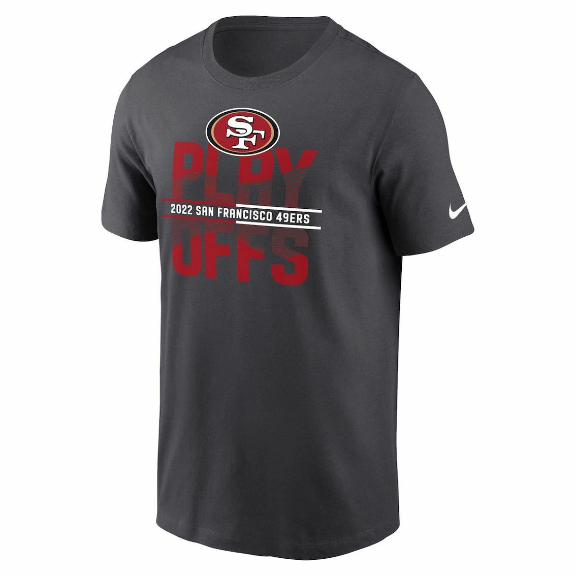 Nike Men's Anthracite San Francisco 49ers 2022 NFL Playoffs Iconic T-Shirt 5 Nike Men's Anthracite San Francisco 49ers 2022 NFL Playoffs Iconic T-Shirt - Image 3
