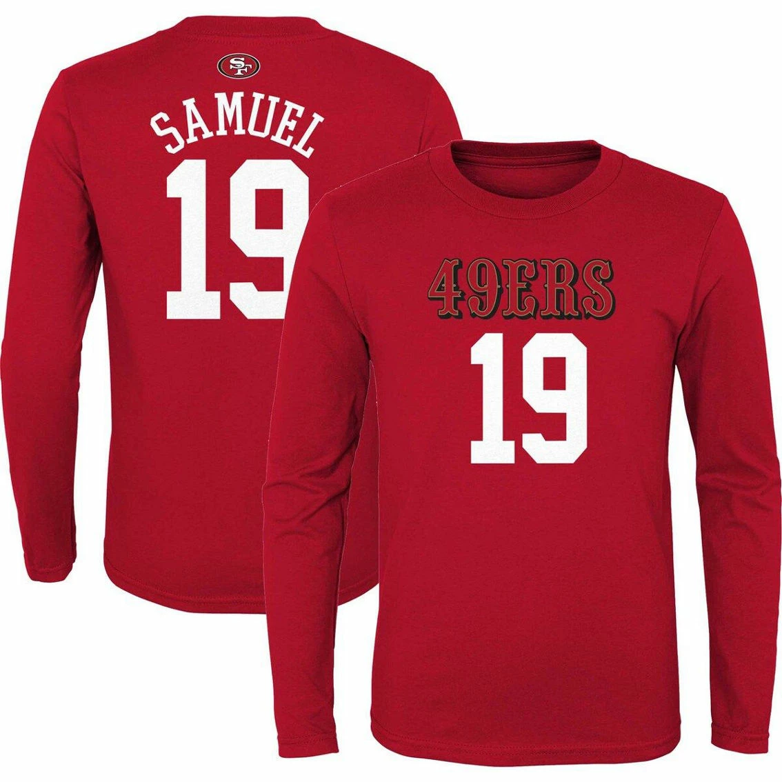 Outerstuff Youth Deebo Samuel Scarlet San Francisco 49ers Mainliner Player Name & Number Long Sleeve T-Shirt 4 Outerstuff Youth Deebo Samuel Scarlet San Francisco 49ers Mainliner Player Name & Number Long Sleeve T-Shirt - Image 2