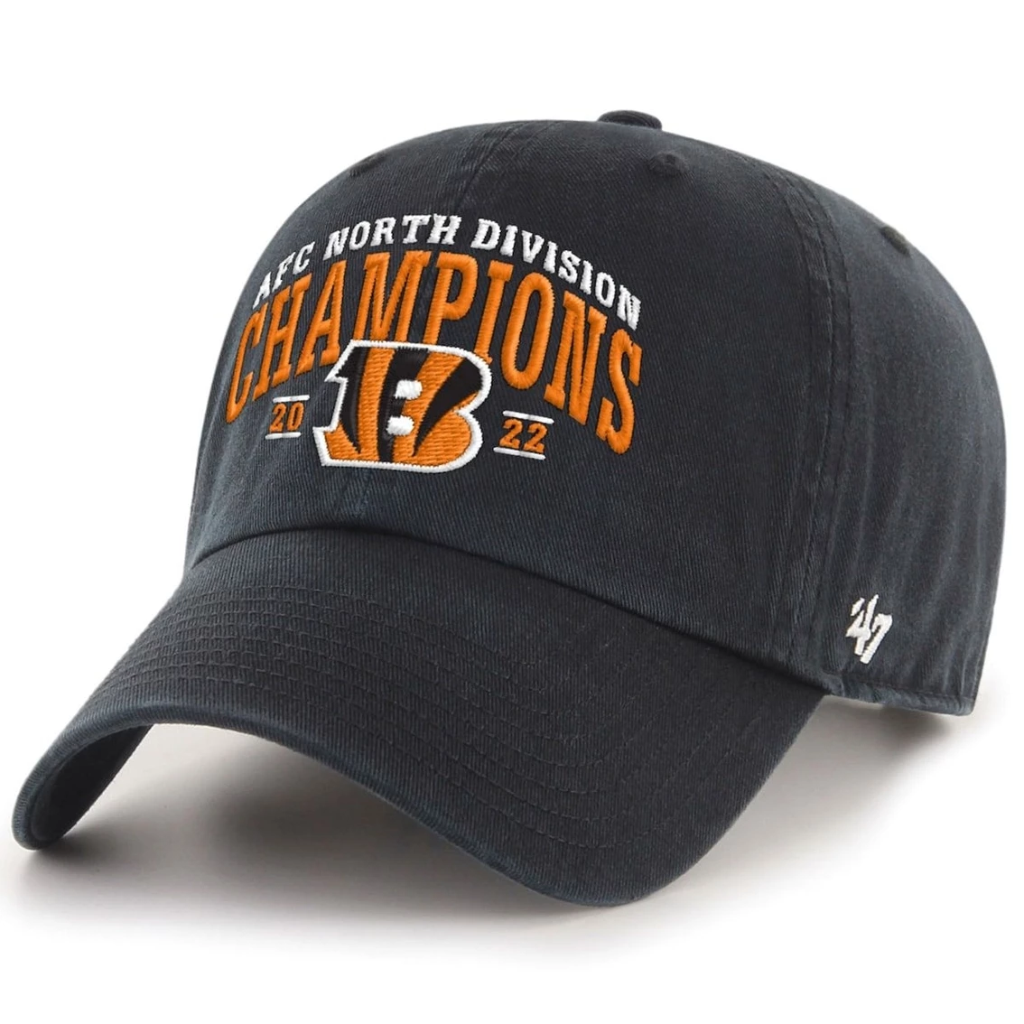 '47 Men's Black Cincinnati Bengals 2022 AFC North Division S Clean Up Adjustable Hat 3 '47 Men's Black Cincinnati Bengals 2022 AFC North Division S Clean Up Adjustable Hat