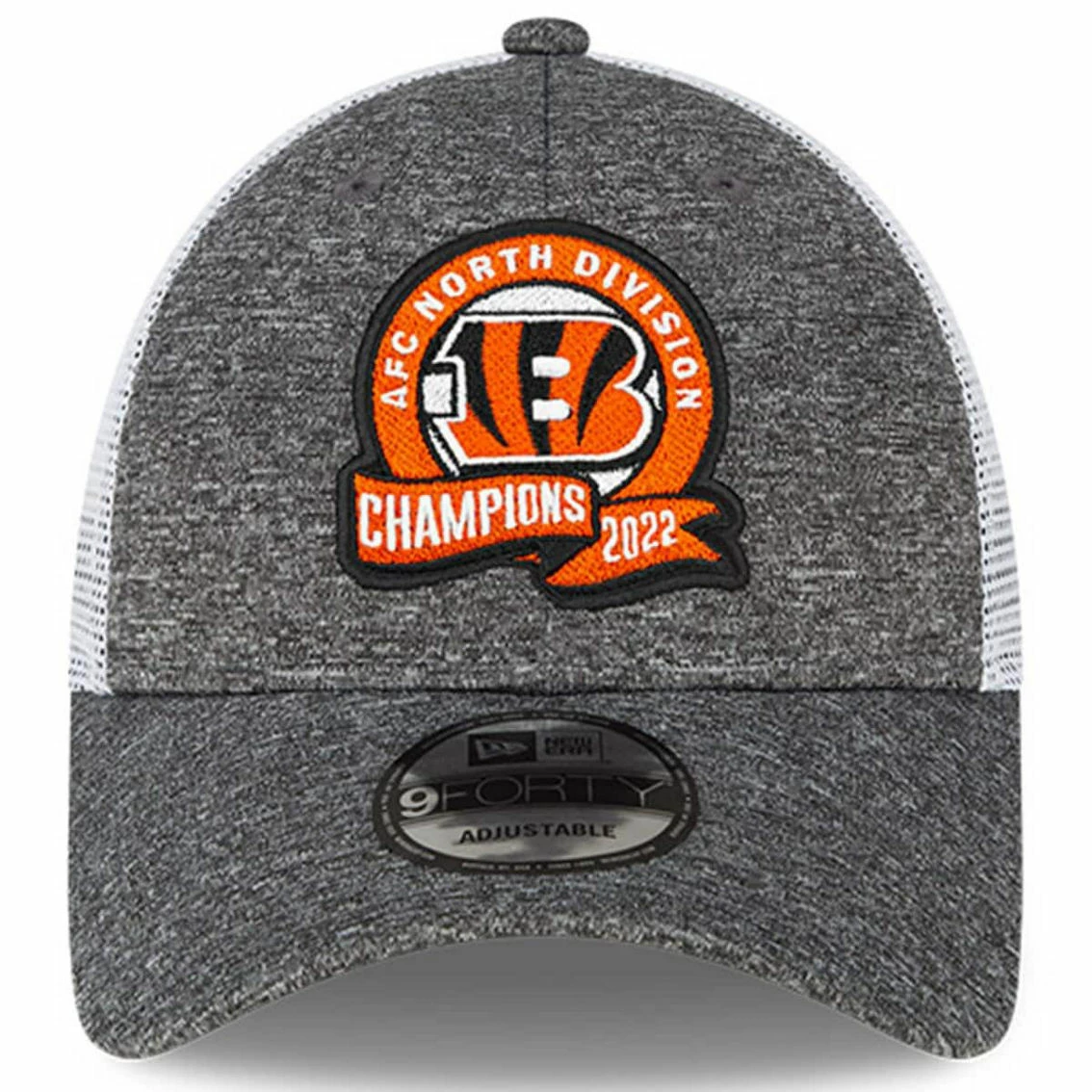 Men's New Era Heather Gray Cincinnati Bengals 2022 AFC North Division Champions Locker Room 9FORTY Adjustable Hat 5 Men's New Era Heather Gray Cincinnati Bengals 2022 AFC North Division Champions Locker Room 9FORTY Adjustable Hat - Image 3