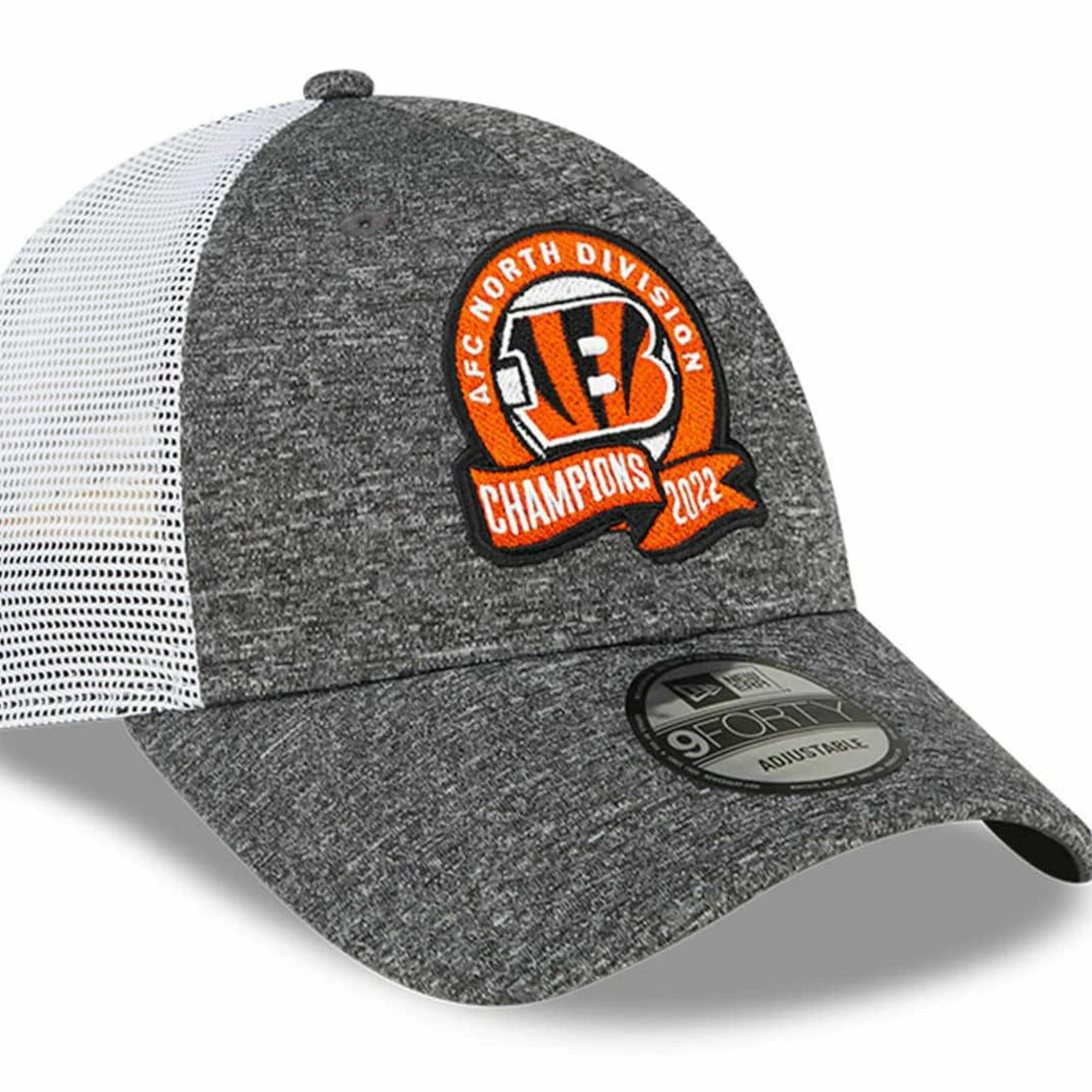 Men's New Era Heather Gray Cincinnati Bengals 2022 AFC North Division Champions Locker Room 9FORTY Adjustable Hat 6 Men's New Era Heather Gray Cincinnati Bengals 2022 AFC North Division Champions Locker Room 9FORTY Adjustable Hat - Image 4