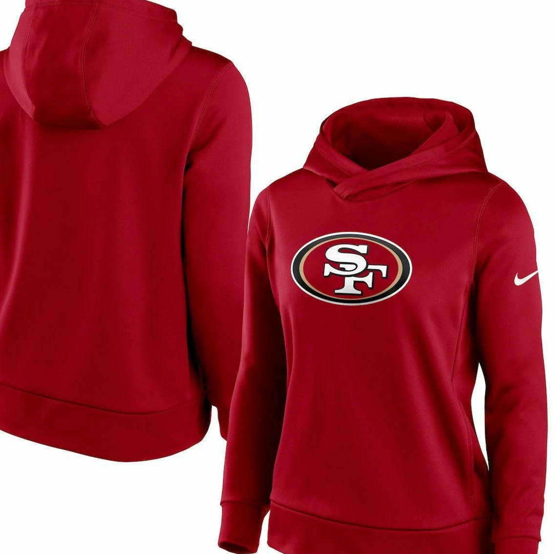 Nike Women's Scarlet San Francisco 49ers Performance Pullover Hoodie 4 Nike Women's Scarlet San Francisco 49ers Performance Pullover Hoodie - Image 2