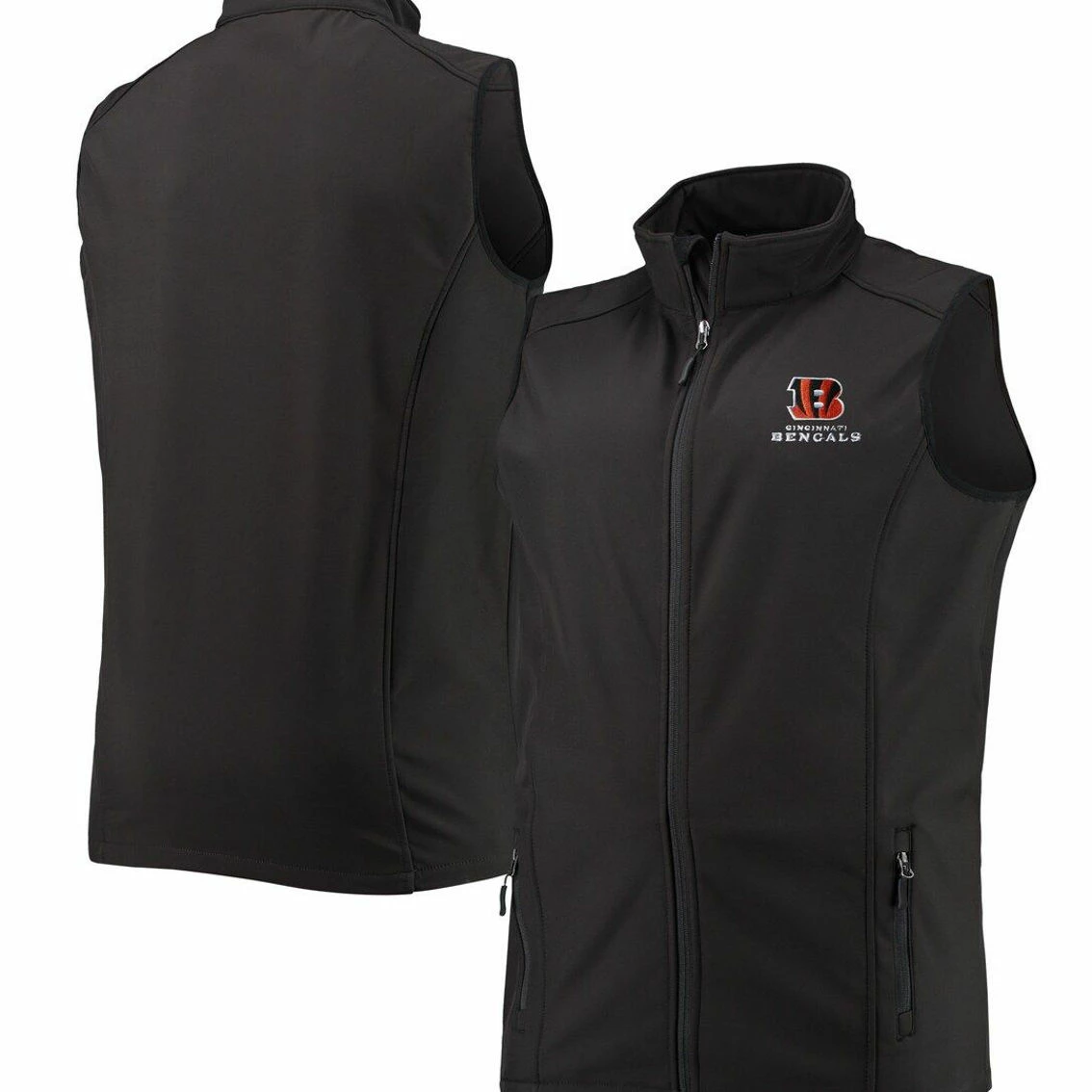 Dunbrooke Men's Black Cincinnati Bengals Big & Tall Archer Softshell Full-Zip Vest 3 Dunbrooke Men's Black Cincinnati Bengals Big & Tall Archer Softshell Full-Zip Vest