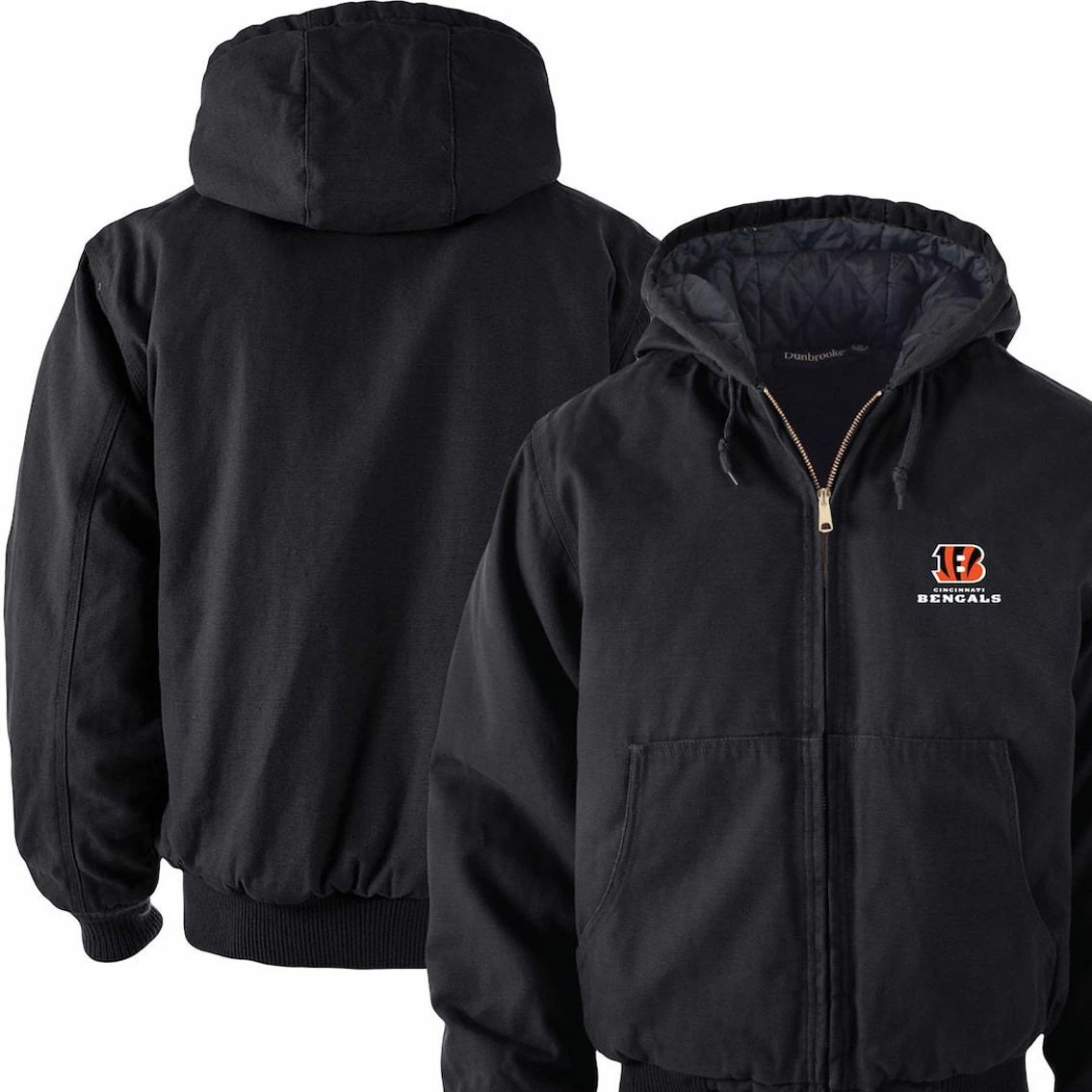 Dunbrooke Men's Black Cincinnati Bengals Big & Tall Dakota Canvas Hoodie Full-Zip Jacket 3 Dunbrooke Men's Black Cincinnati Bengals Big & Tall Dakota Canvas Hoodie Full-Zip Jacket