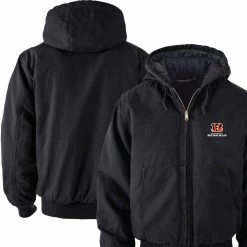 Dunbrooke Men's Black Cincinnati Bengals Big & Tall Dakota Canvas Hoodie Full-Zip Jacket 7 Dunbrooke Men's Black Cincinnati Bengals Big & Tall Dakota Canvas Hoodie Full-Zip Jacket -Fanatics DSCO1158072682 1007 ALT1