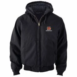 Dunbrooke Men's Black Cincinnati Bengals Big & Tall Dakota Canvas Hoodie Full-Zip Jacket 8 Dunbrooke Men's Black Cincinnati Bengals Big & Tall Dakota Canvas Hoodie Full-Zip Jacket -Fanatics DSCO1158072682 1007 ALT2