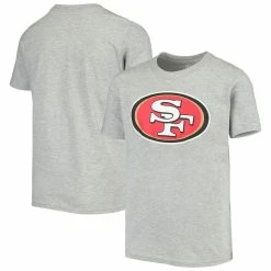 Outerstuff Youth Heathered Gray San Francisco 49ers Primary Team Logo T-Shirt