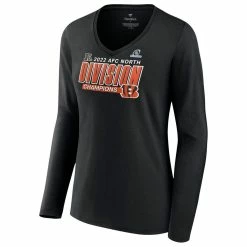 Fanatics Branded Women's Black Cincinnati Bengals 2022 AFC North Division S Divide & Conquer Long Sleeve V-Neck T-Shirt 8 Fanatics Branded Women's Black Cincinnati Bengals 2022 AFC North Division S Divide & Conquer Long Sleeve V-Neck T-Shirt -Fanatics DSCO1158391919 1007 ALT2