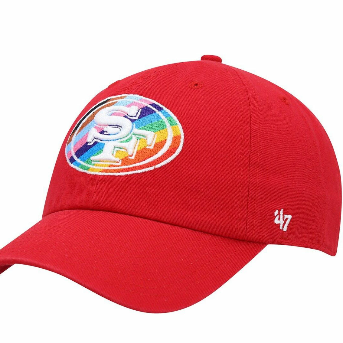 '47 Men's Scarlet San Francisco 49ers Pride Clean Up Adjustable Hat 4 '47 Men's Scarlet San Francisco 49ers Pride Clean Up Adjustable Hat - Image 2