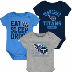 Outerstuff Newborn & Infant Navy/Light Blue Tennessee Titans Eat Sleep Drool Football Three-Piece Bodysuit Set