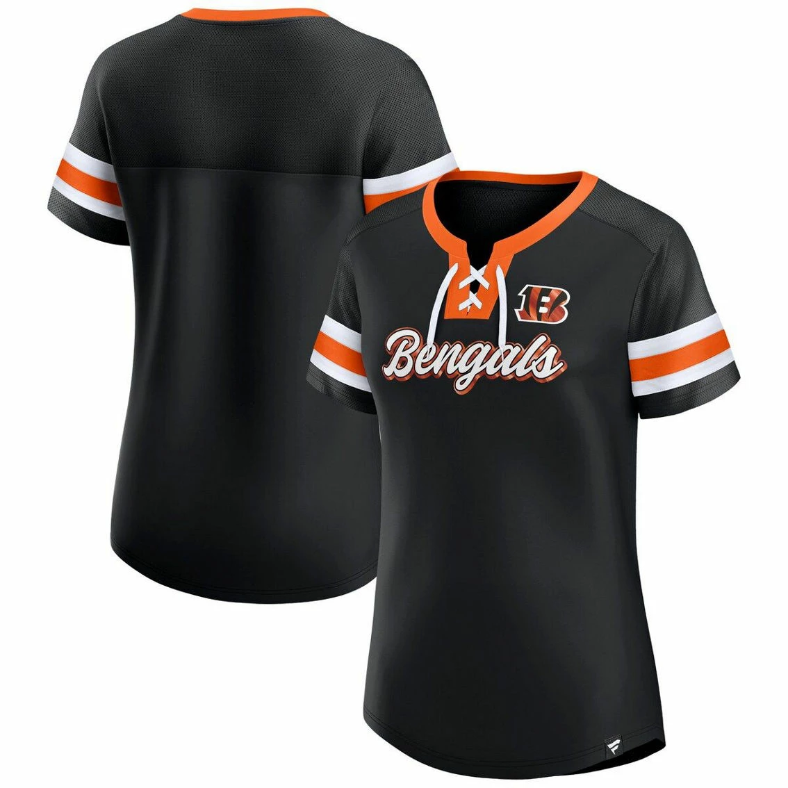 Fanatics Branded Women's Black Cincinnati Bengals Original State Lace-Up T-Shirt 4 Fanatics Branded Women's Black Cincinnati Bengals Original State Lace-Up T-Shirt - Image 2