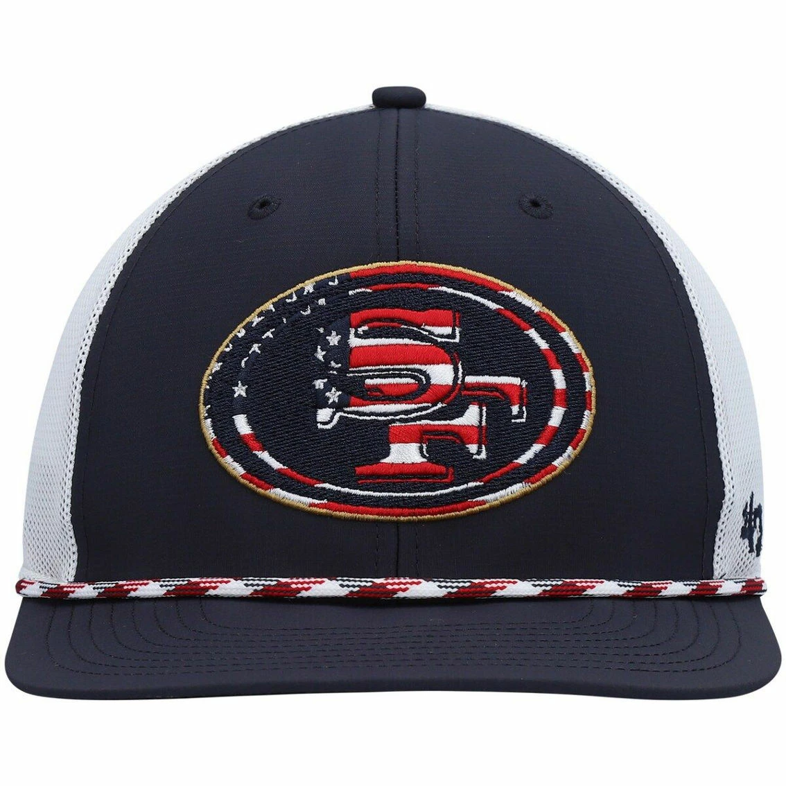 '47 Men's Navy/White San Francisco 49ers Flag Fill Trucker Adjustable Hat 5 '47 Men's Navy/White San Francisco 49ers Flag Fill Trucker Adjustable Hat - Image 3