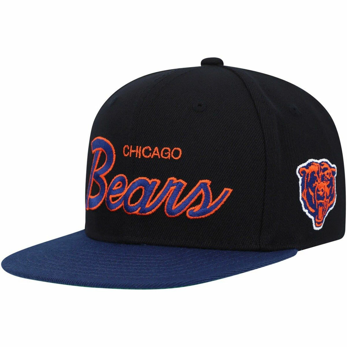 Mitchell & Ness Youth Black/Navy Chicago Bears Team Script Snapback Hat 4 Mitchell & Ness Youth Black/Navy Chicago Bears Team Script Snapback Hat - Image 2