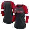 Nike Women's San Francisco 49ers Heather Black/Scarlet Football Pride Raglan 3/4-Sleeve T-Shirt