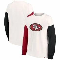 Fanatics Branded Women's White San Francisco 49ers Colorblock Primary Logo Pullover Sweatshirt