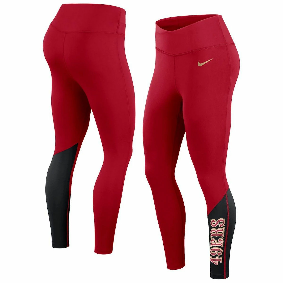Nike Women's Scarlet/Black San Francisco 49ers 7/8 Performance Leggings 3 Nike Women's Scarlet/Black San Francisco 49ers 7/8 Performance Leggings